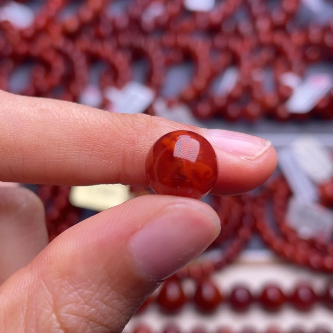 南红玛瑙未镶嵌其他（原矿）10➕顶品瓦西玫红火焰圆珠