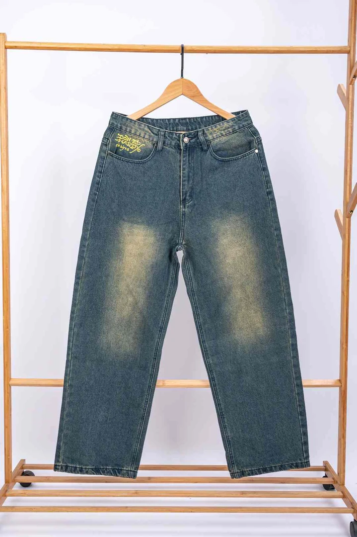 男裤黑色水洗夏季男士宽松直筒休闲百搭大码裤子美式复古感高街