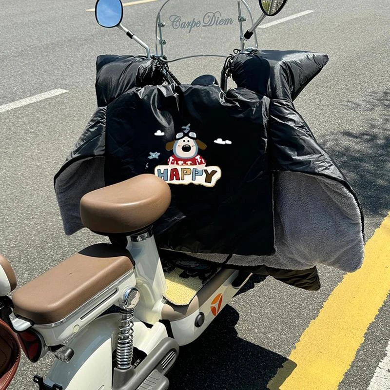 新款电动车挡风被冬季加绒加大加冬季加外卖加冬季加厚护肩挡风被