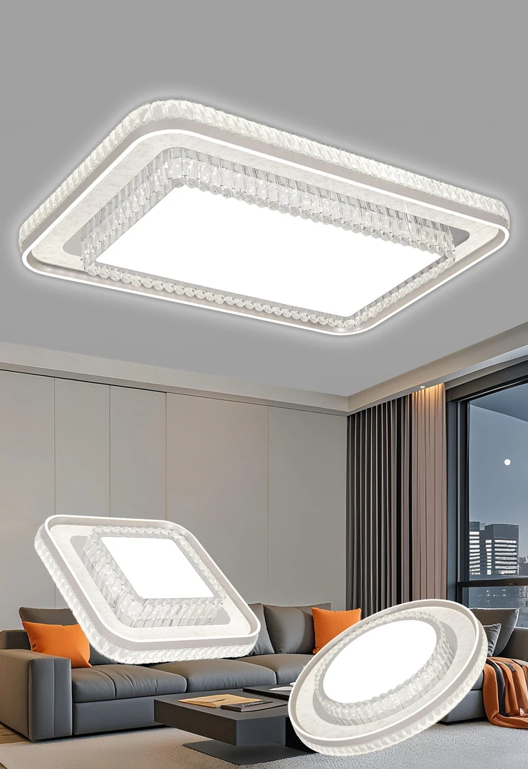 楚楚家中山灯具简约现代客厅灯家用长方形大厅创意大气轻奢水晶灯