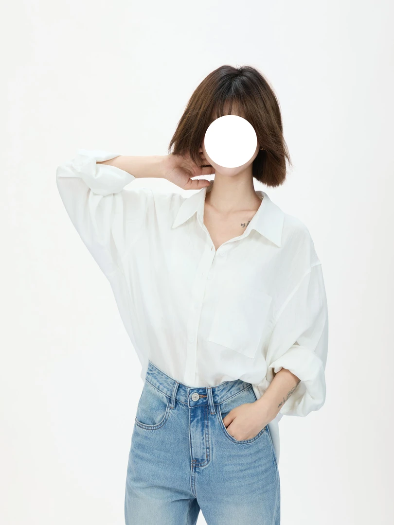 【兔八】扎染防晒透气甜美风夏季衬衫翻领春夏衬衣T489