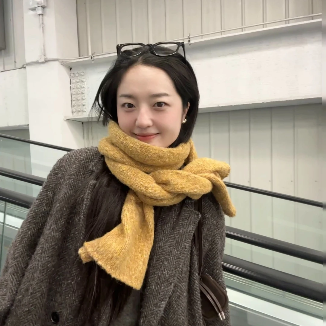 【八个石榴】保暖邓肯花式纱厚款休闲风小清新围巾韩版多色针织百搭