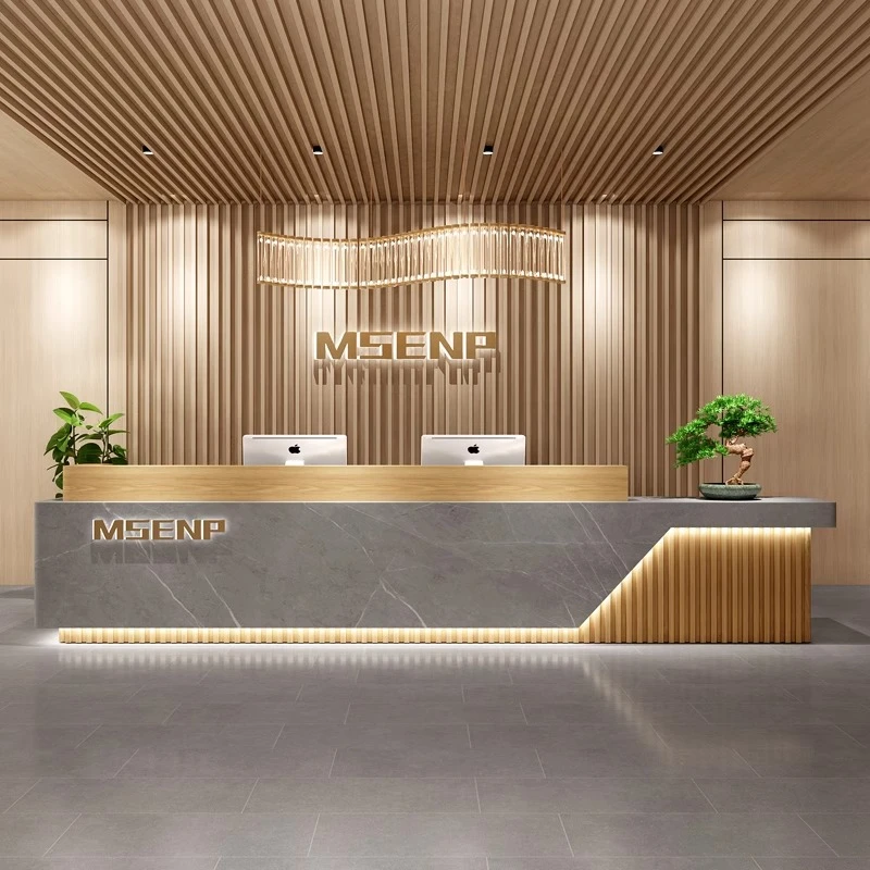 接待台售楼部酒店收银台大厅物业中心办公处理吧台前台桌接待台