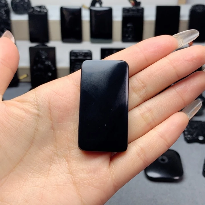 和田玉（墨玉）挂件未镶嵌体验款有微量毛孔和棉介意慎拍