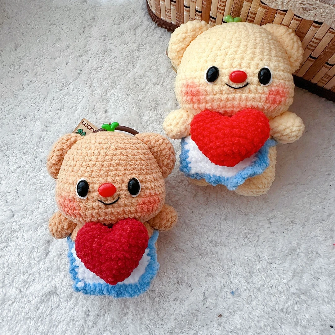 【爱心黄油小熊】成品毛线钩织DIY玩偶挂件.小可爱手作纯手工制作