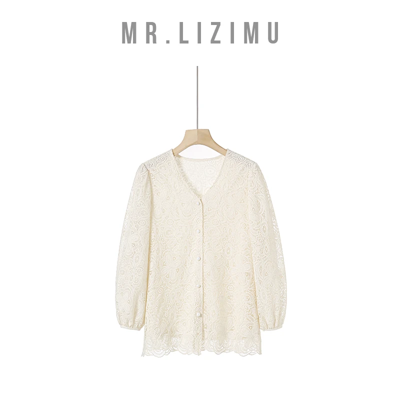 李子木先生衬衫女2025新款爆款洋气高贵上衣重磅刺绣蕾丝新中式