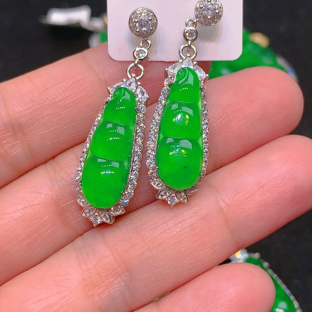 吊坠(不含链)银S925镶嵌翡翠翡翠