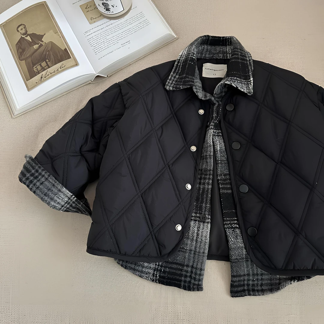 男童秋冬棉服2024新款儿童洋气假两件夹棉冬装外套男孩帅气棉衣潮