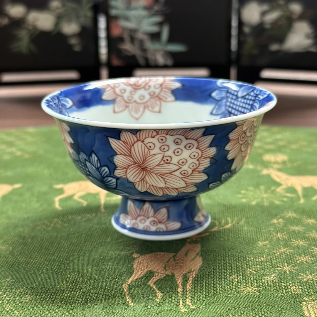 【雨溪山房】枢府釉青花汾水向日葵壶承壶垫（YX354）