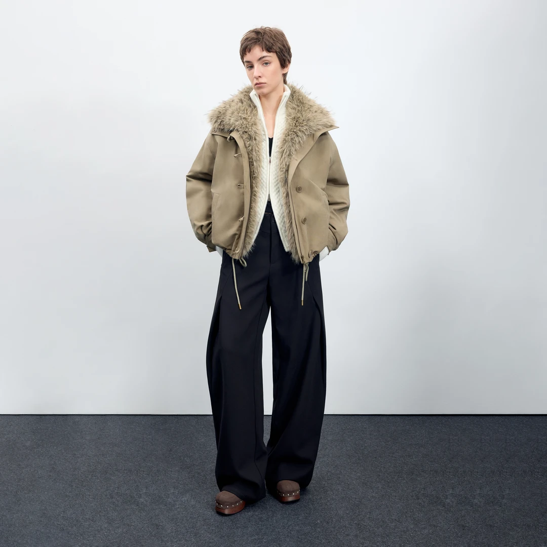 【12.8上新 】复古毛领廓形棉服女冬季夹克厚款外套冬装