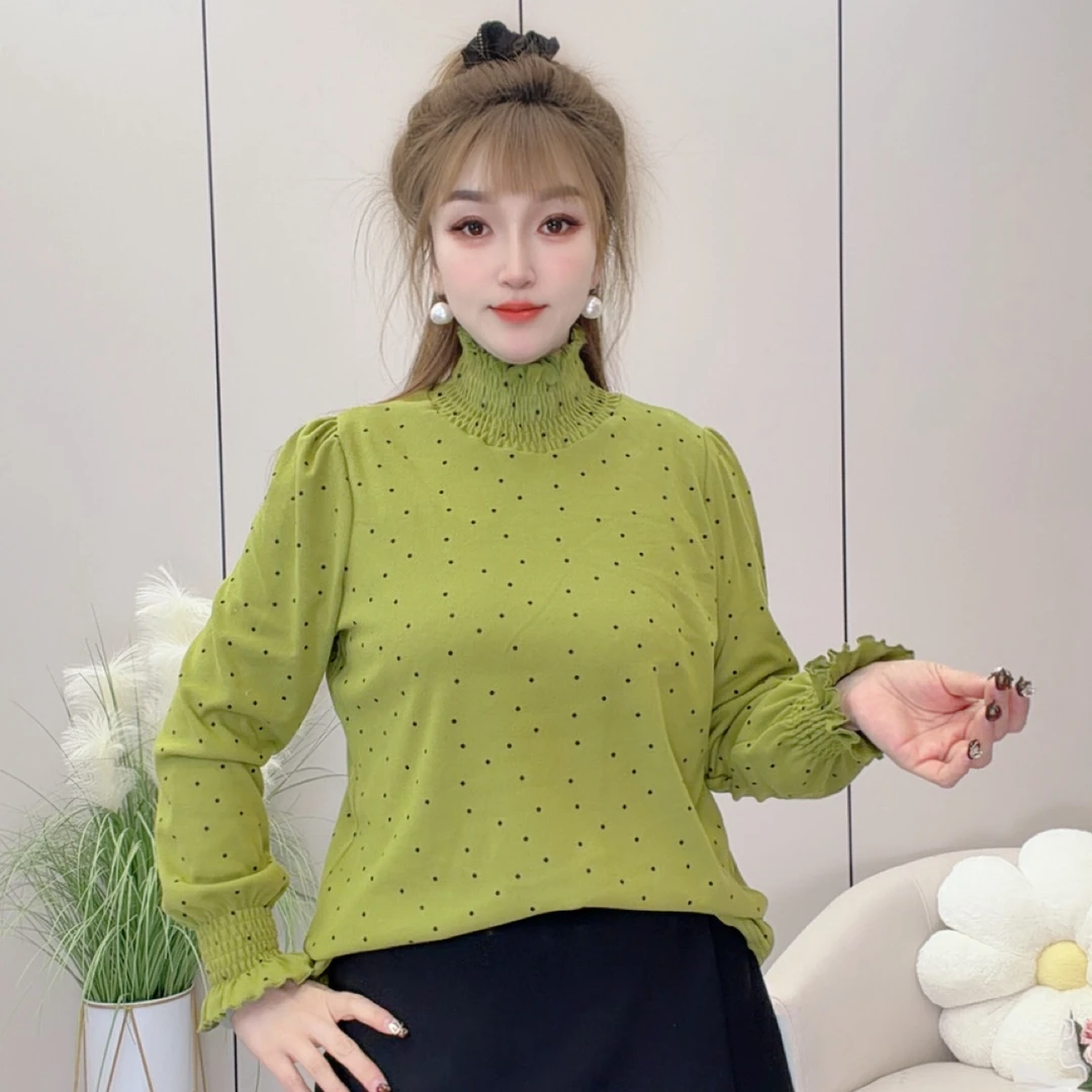 晓慧家1715新款洋气走点木耳边宽松内搭女休闲长袖打底T恤上衣