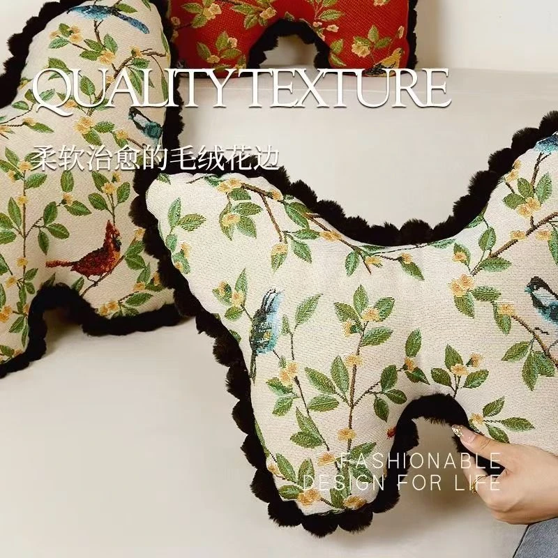 复古风蝴蝶形状抱枕异形抱枕不规则轻奢高级卧室沙发靠垫含芯靠枕