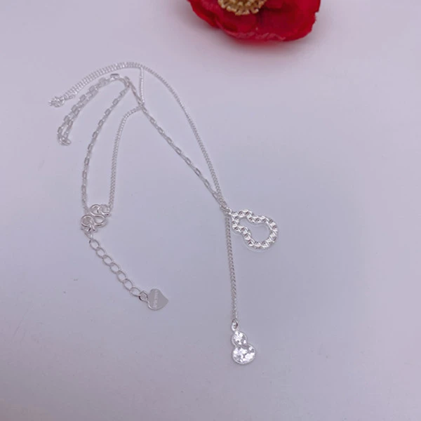 坠链均足银 足银999.9【碎冰冰双葫芦套链】轻奢精致  链长40+5