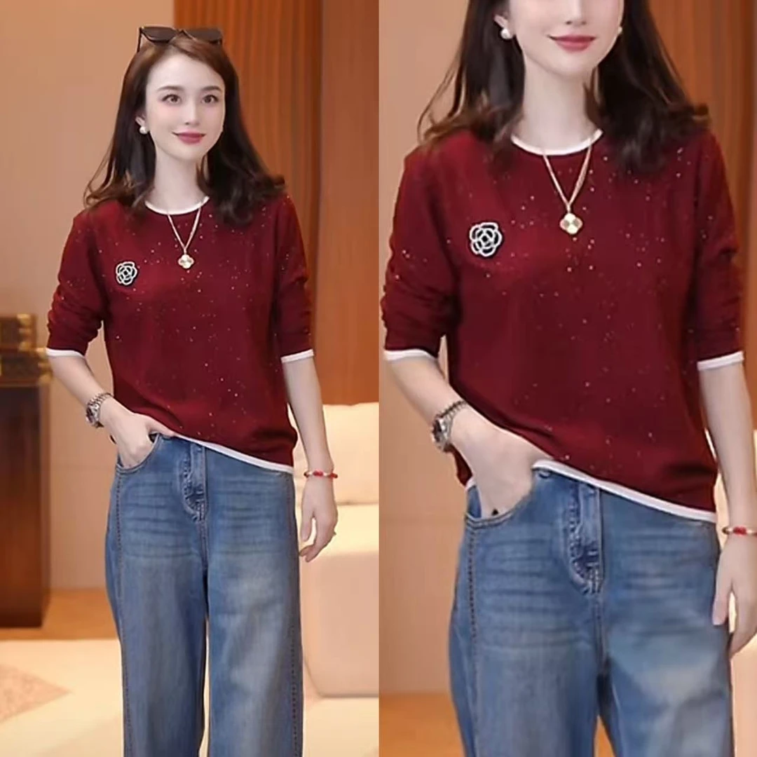 JDND轩羽【满天繁星】高级显瘦重工珠片纱圆领羊毛针织衫XY253426