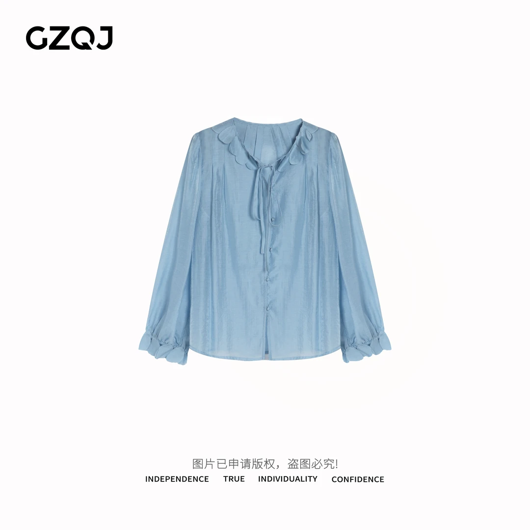 老琴私服 【云水谣】气质长袖天.丝醋酸衬衫女2025春季新款76032