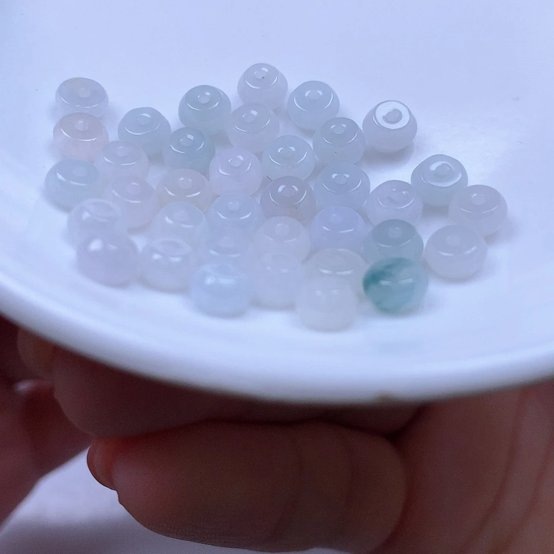 翡翠散珠翡翠散珠100颗卡5*3算盘