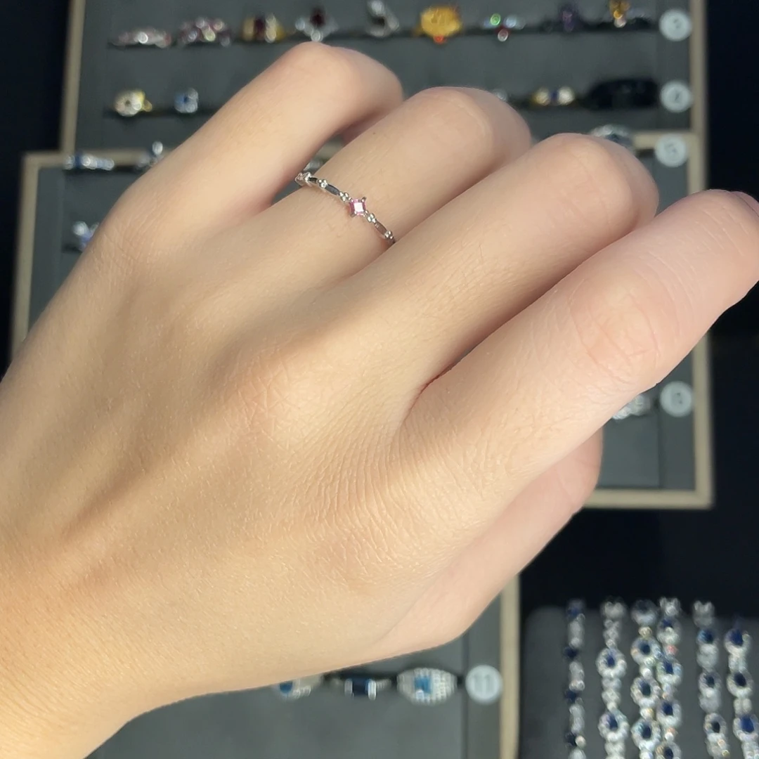 红宝石戒指银S925镶嵌