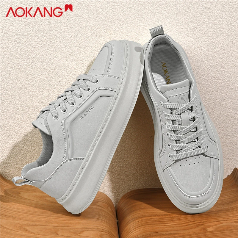 Aokang/奥康官方正版男鞋品牌正品板鞋春季透气小白鞋男士休闲鞋