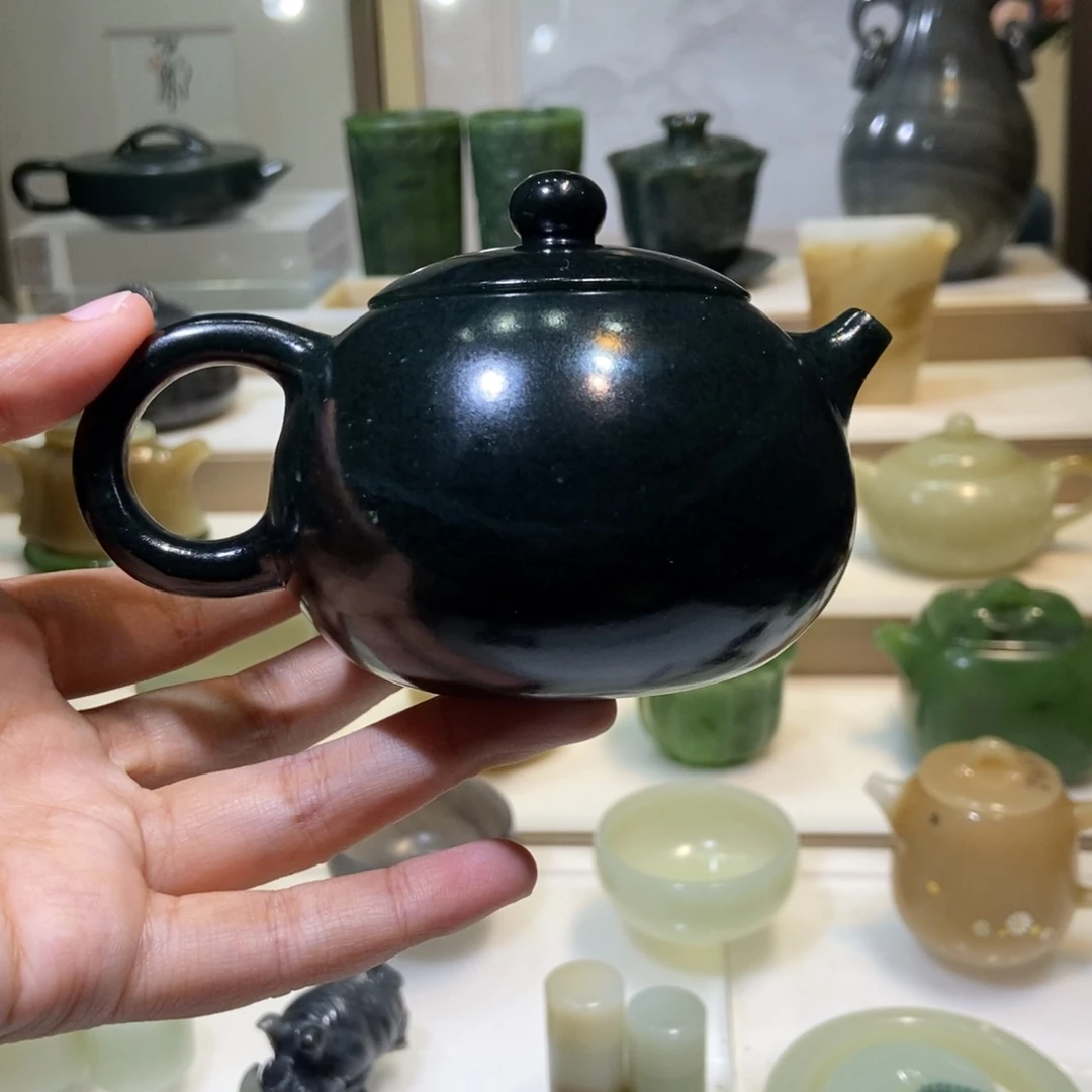 和田玉未镶嵌把件西施壶u