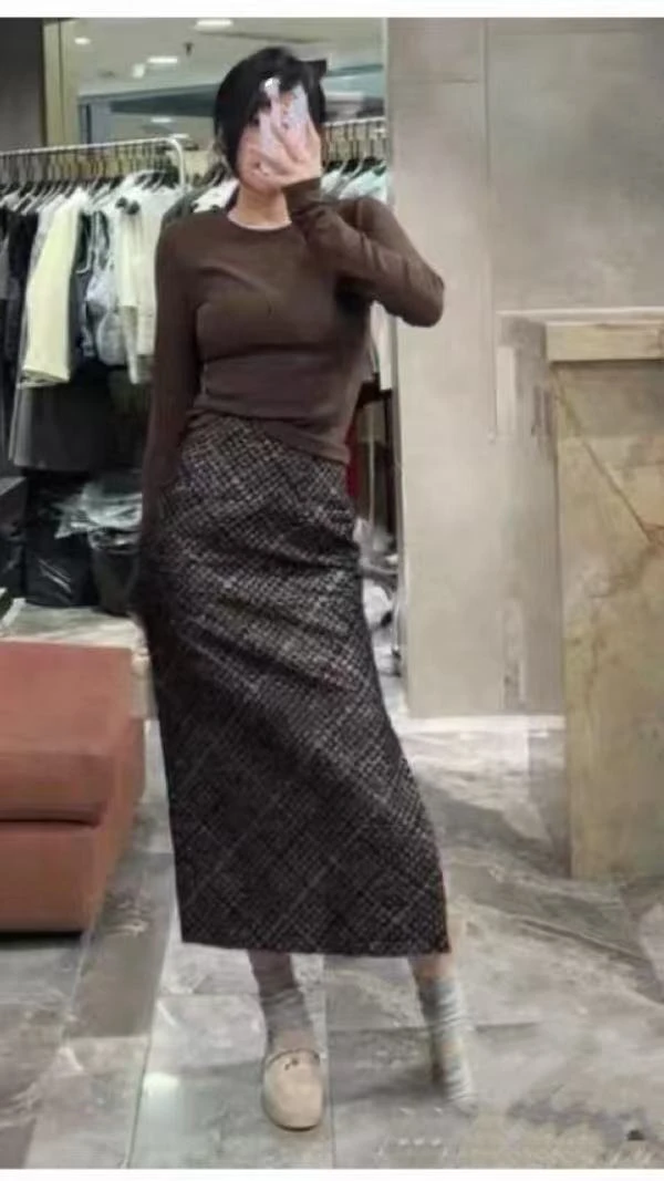 【晨浠定制】新款方格显瘦气质小香时尚半身裙1963