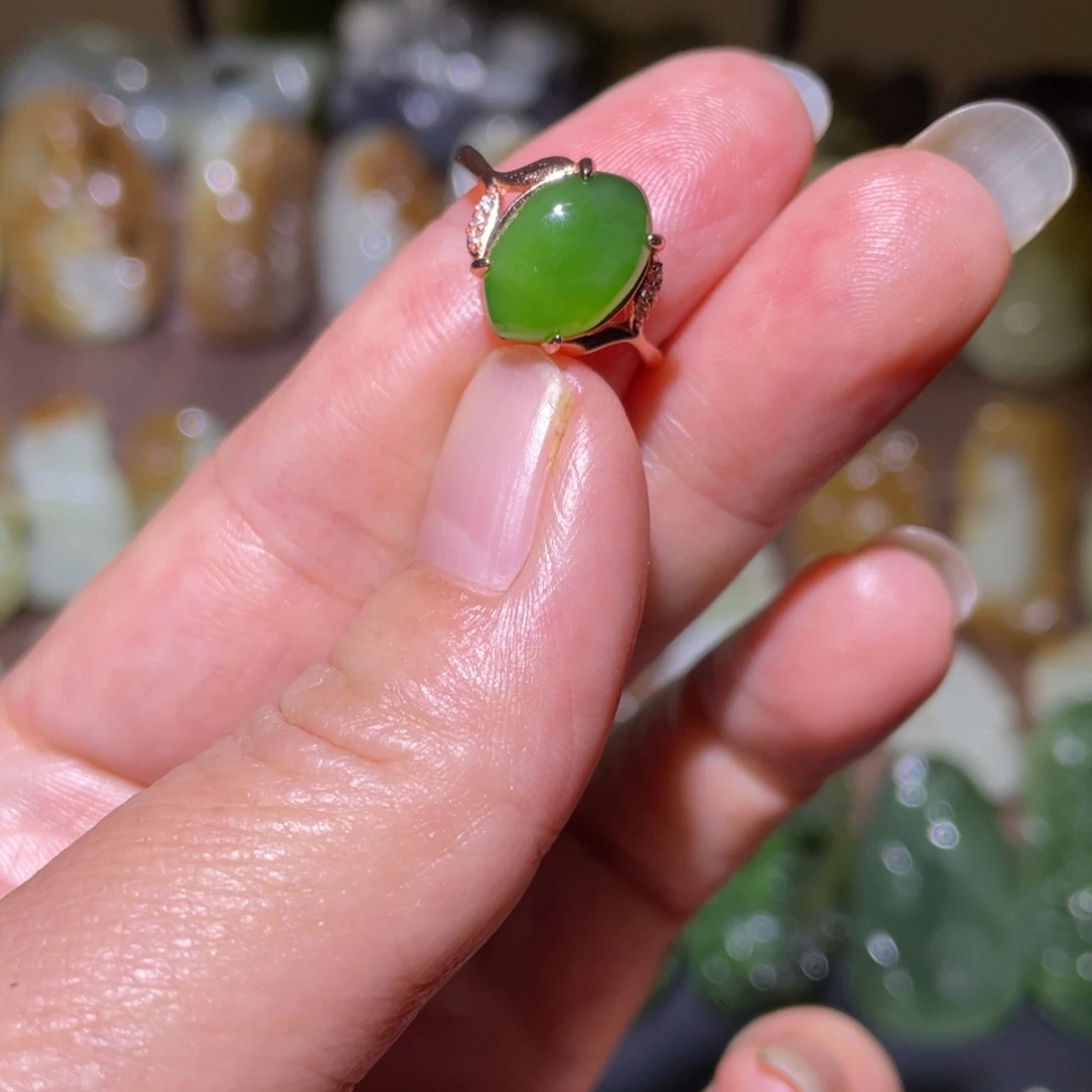 和田玉（碧玉）未镶嵌戒指