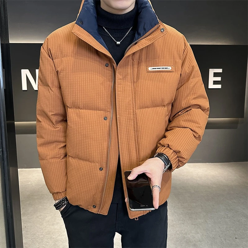 埃卢涅芬华夫格羽绒服男士秋冬季男装新款痞帅高级感短款冬装外