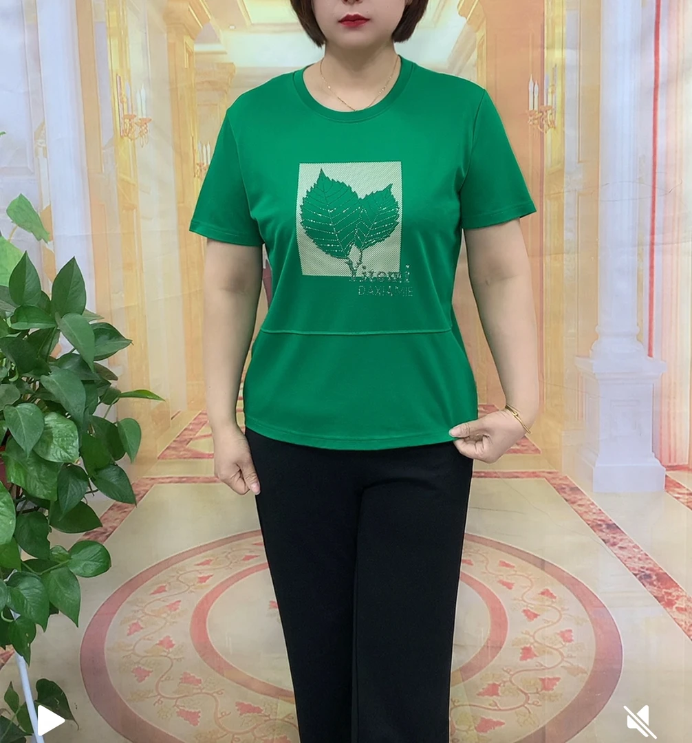 宽松洋气休闲显瘦夏装印花百搭半袖圆领春夏时尚潮流