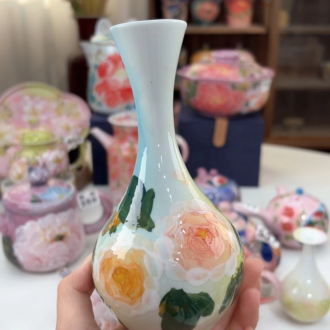 景德镇手绘高温釉下彩陶瓷茶具