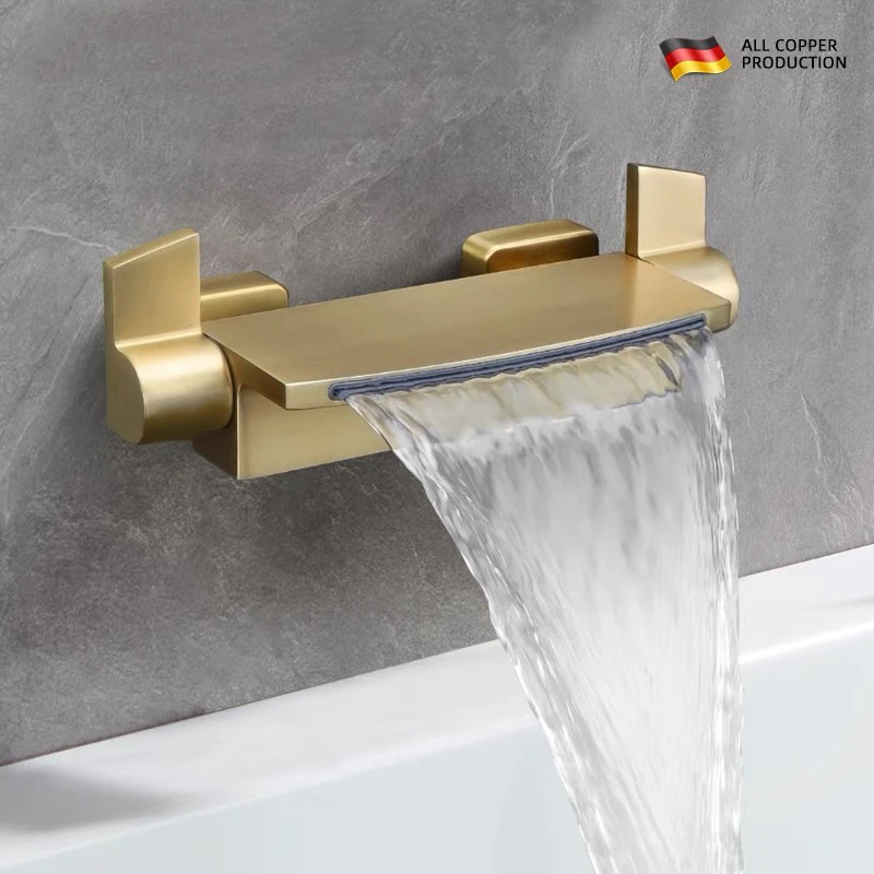 德国浴缸龙头花洒套装简易挂墙式瀑布式淋浴花洒浴室花洒淋浴整套