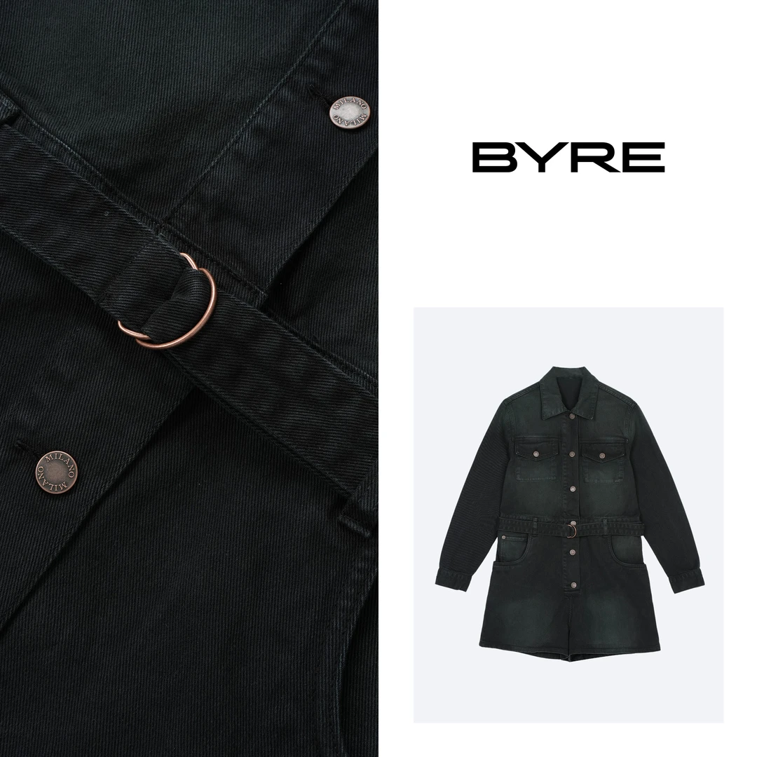 LM110 连体牛仔衣短裤【机洗】