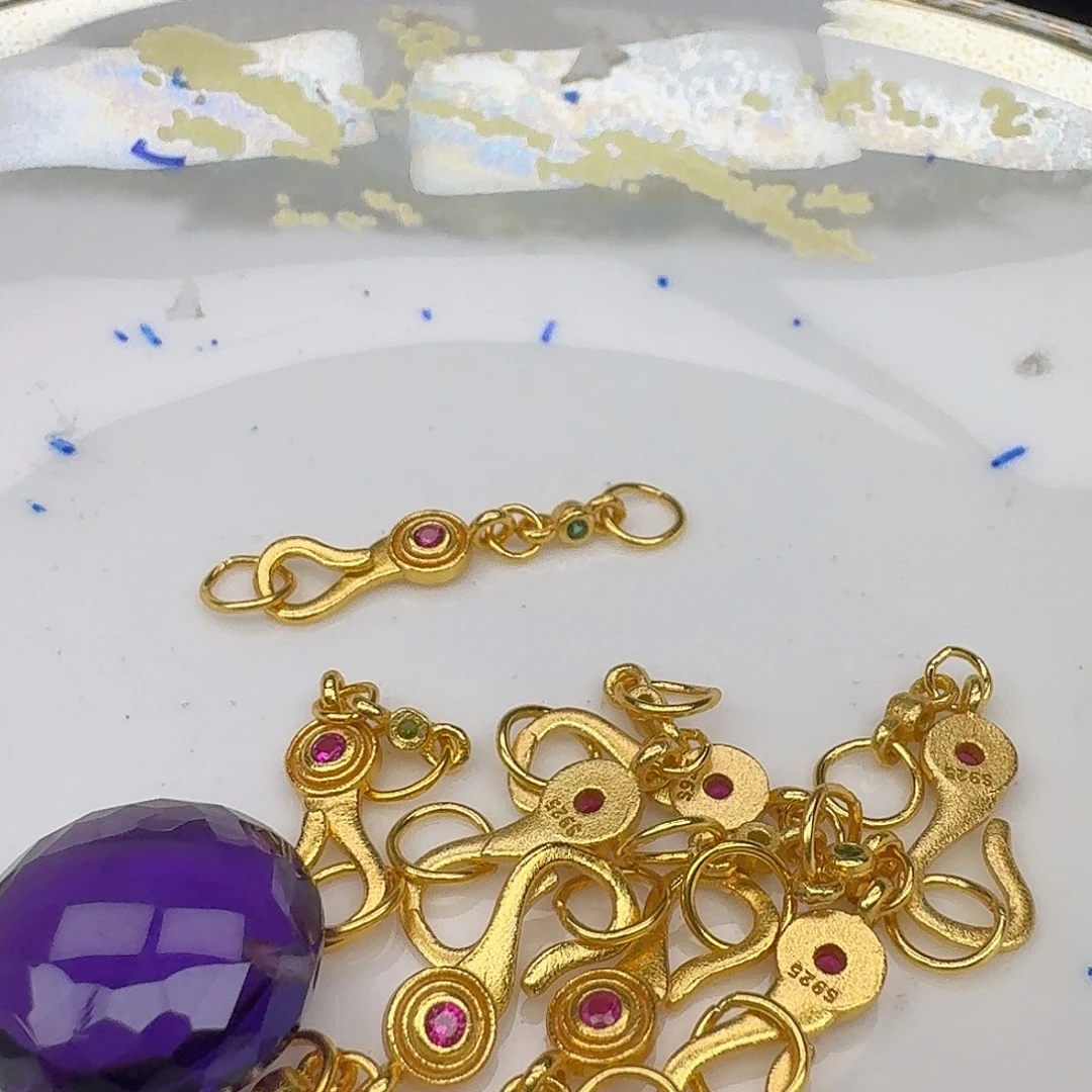 紫晶银S925镶嵌颈饰紫水晶925镶嵌122