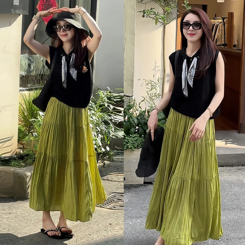 出游假风度上衣半身裙套装2025夏季新款韩系时尚高级感小众两件套