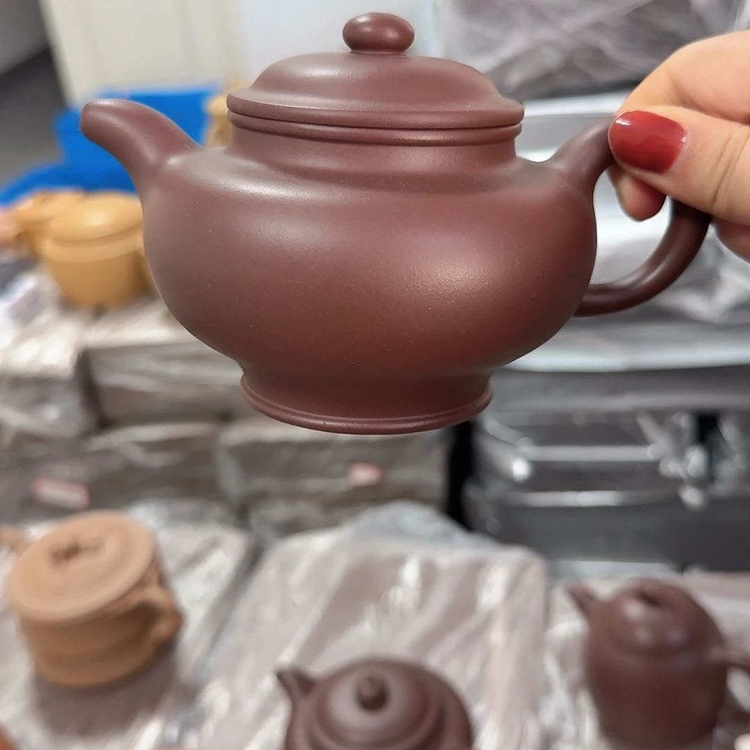 紫砂茶壶黄龙山原矿紫泥330