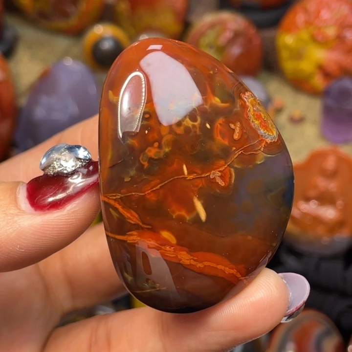 玛瑙/玉髓足银镶嵌珠宝奇石象形龙虾多彩高玉化