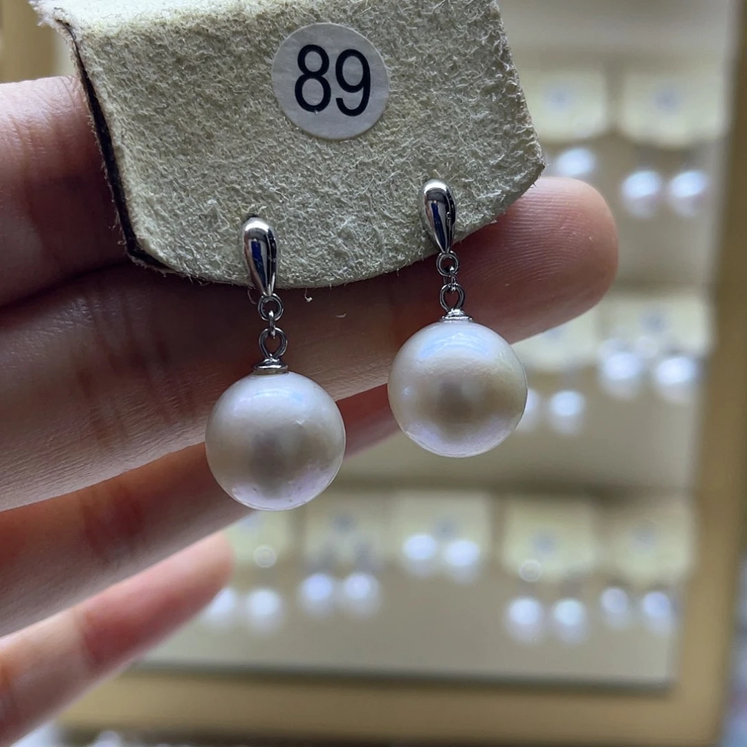 银S925镶嵌淡水珍珠耳饰