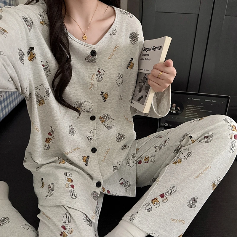 hellokitty纯棉睡衣女长袖长裤套装新款秋季爆款2025新爆款家居服