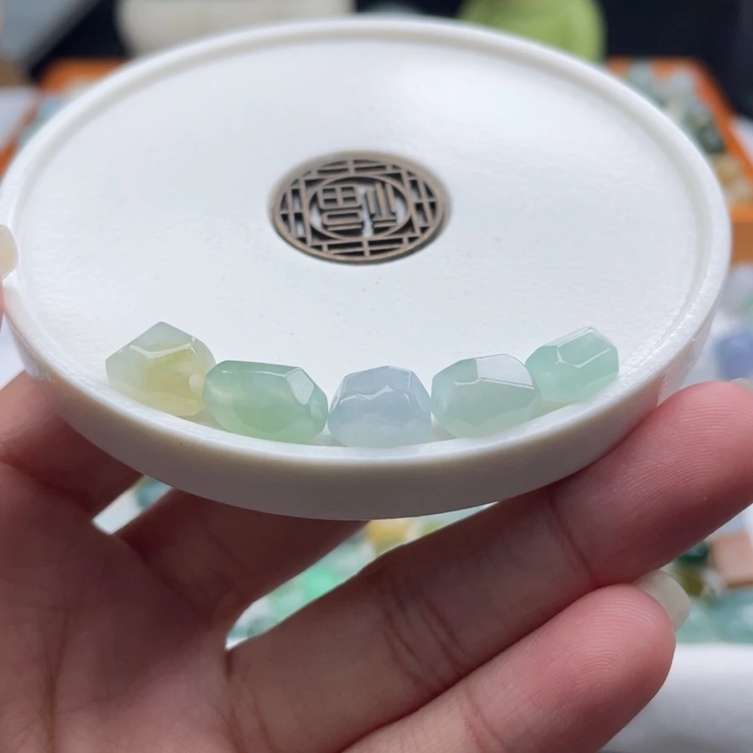 翡翠散珠天然缅甸翡翠a货随行5颗