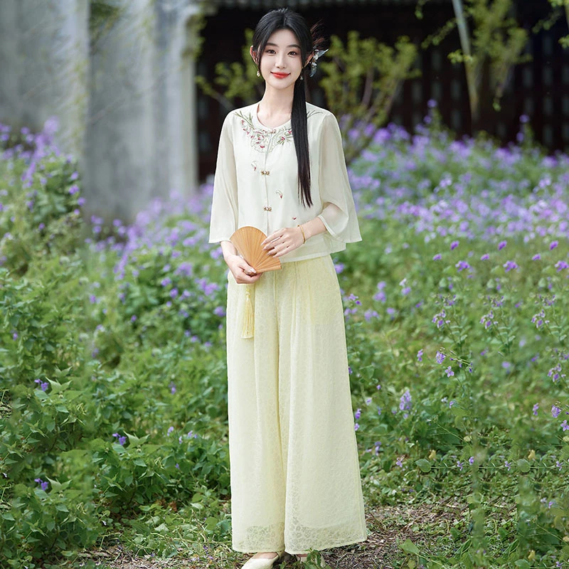 新中式宽松气质国风两件套2025夏季新款汉元素女装改良日常汉服裙