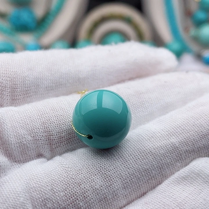 未镶嵌绿松石珠宝奇石13.7mm