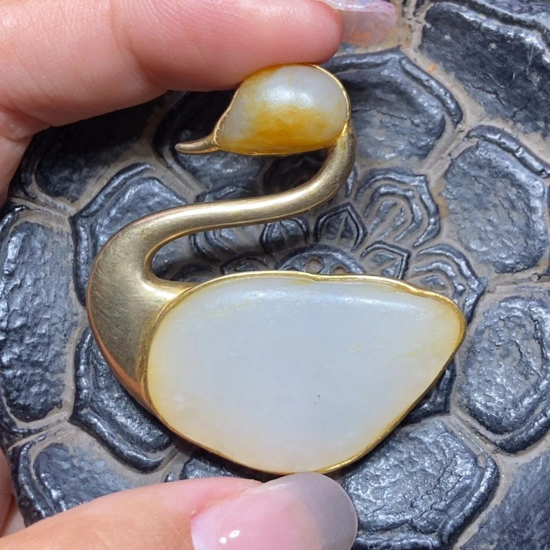 和田玉（子料）银S925镶嵌挂件