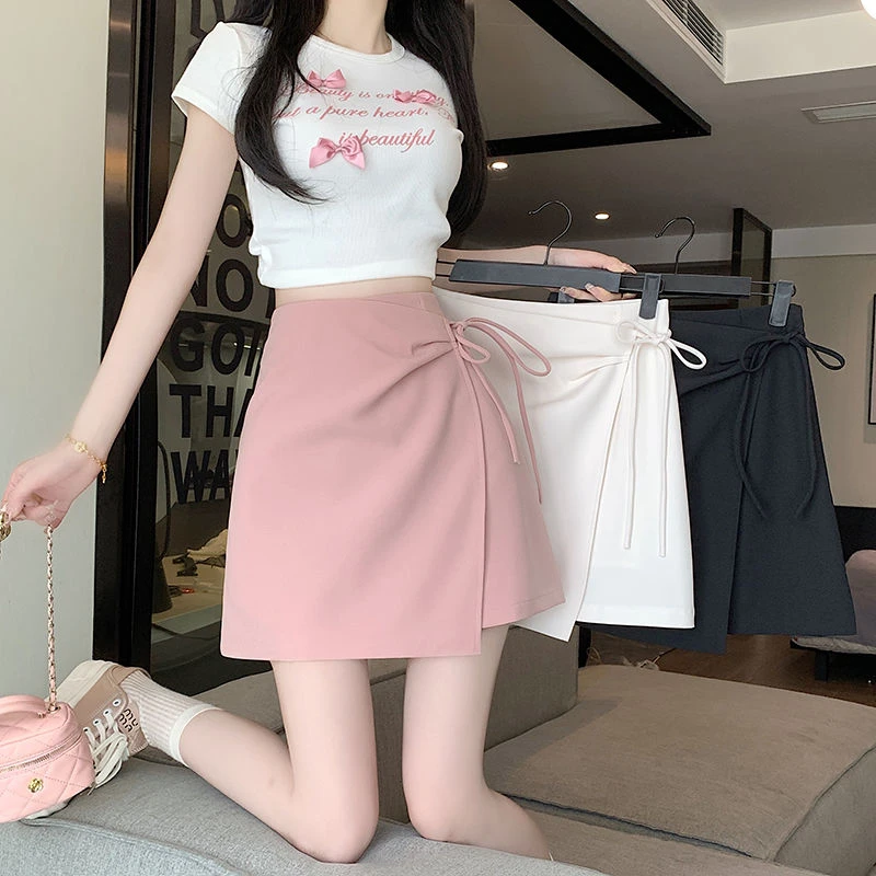 洋气衣服女2025新款高腰显瘦a字裙遮肉包臀裙不规则短裙