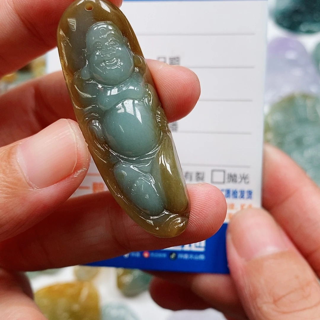 颈饰未镶嵌翡翠布袋佛