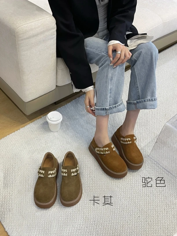 乌市发货勃肯鞋07230 法式复古厚底增高勃肯板鞋春秋款