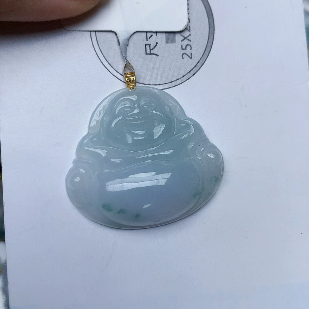 颈饰18K金镶嵌翡翠天然翡翠