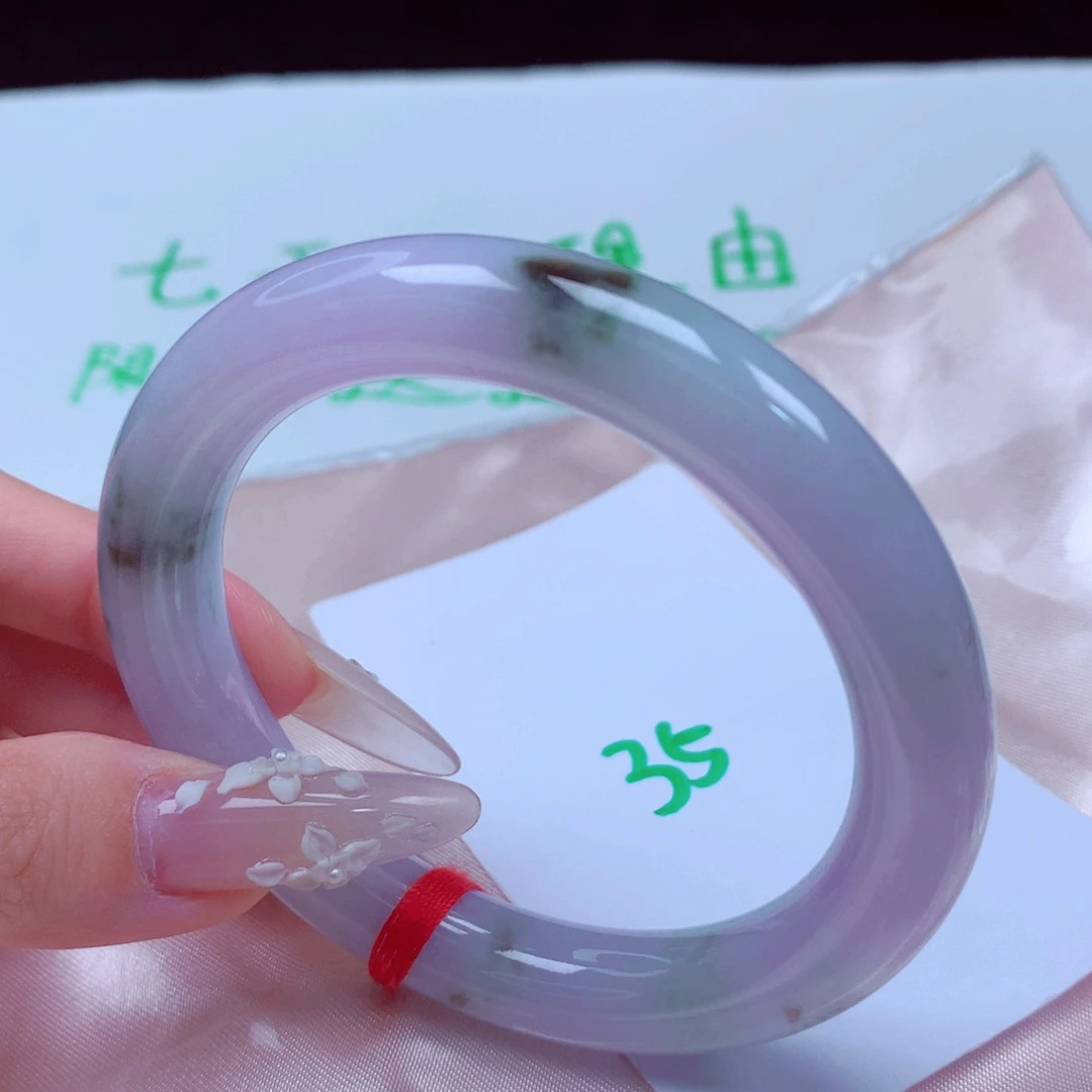 未镶嵌手镯翡翠天然缅甸翡翠A货手镯 35号