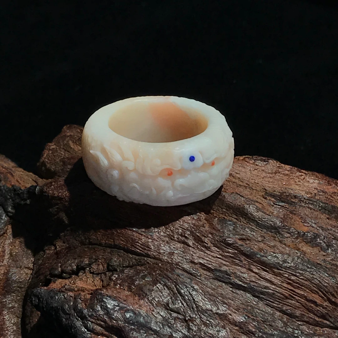 天然MOMO珊瑚戒指约13.9g-225010