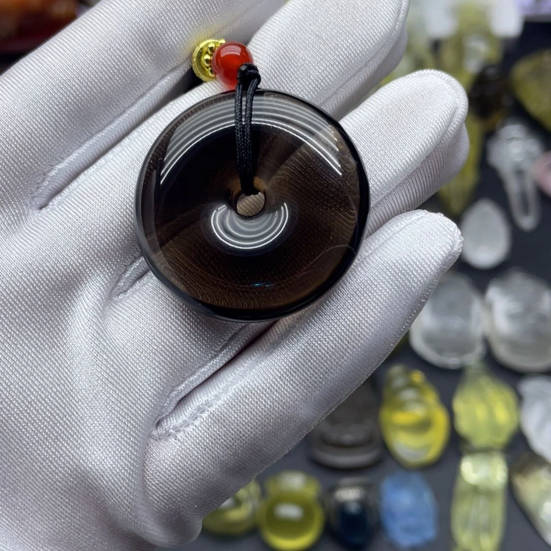 黑曜岩未镶嵌吊坠(赠链)