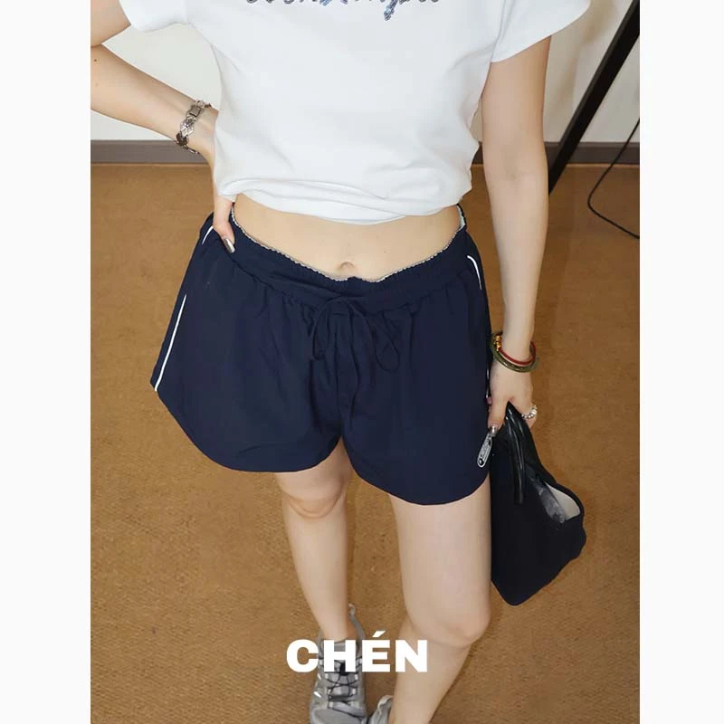 【加州裤】晨总自制遮胯显瘦休闲双色美式百搭户外通勤短裤女夏季