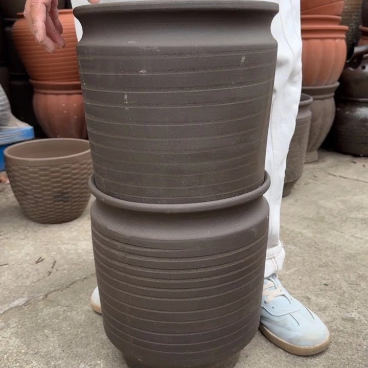 紫砂花盆口25高30宜兴紫砂粗糙