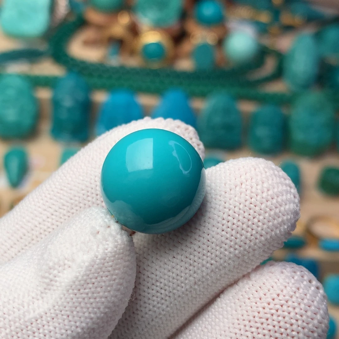 未镶嵌绿松石珠宝奇石16m m